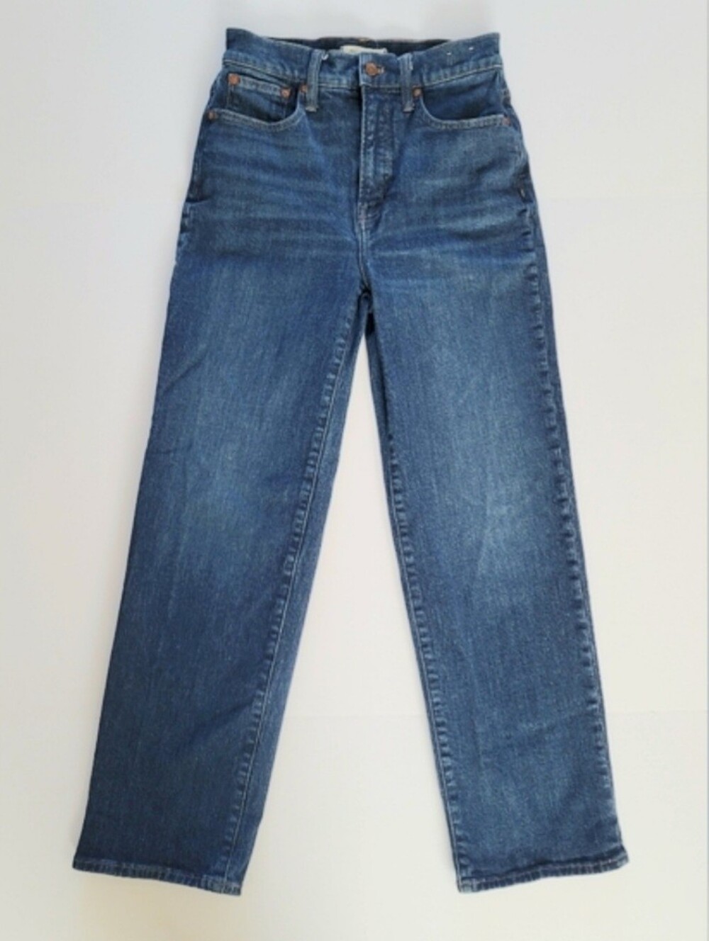 Madewell Perfect Vintage Wide Leg High Rise Jeans Denim, 26, Medium Dark Wash